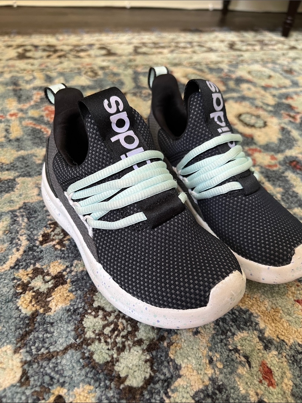 adidas Kids Black & Mint Slip-On Sneakers
